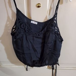 NWT Free People crop top with ties. Black M